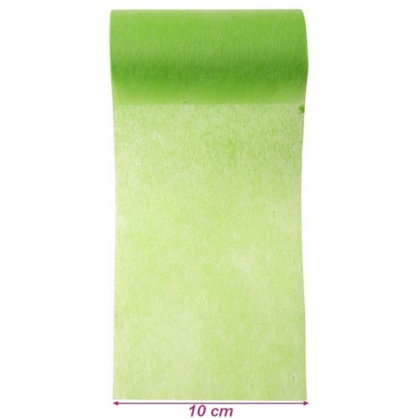 Rouleau de Ruban intissé Vert clair, largeur 10 cm, longueur 10 m, décoration de table non tissé - Photo n°1