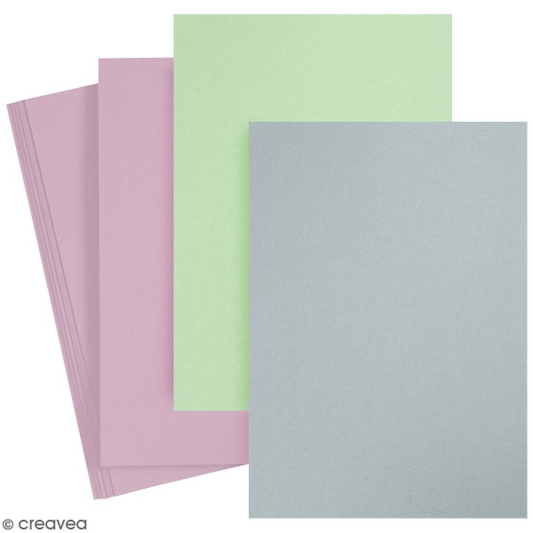 Papier cartonné -  220 g - Format A4 - 10 feuilles - Plusieurs coloris - Photo n°1