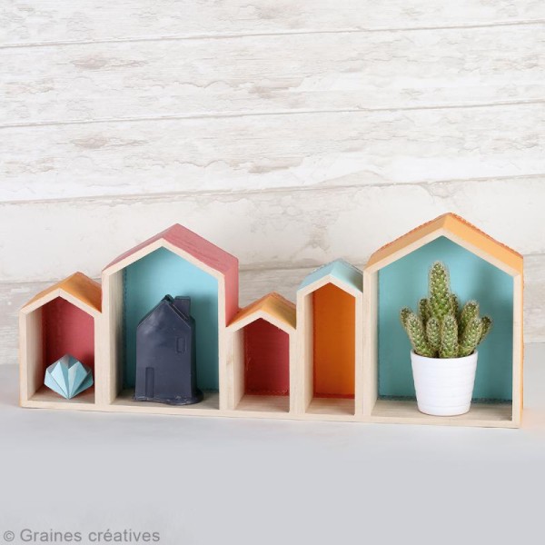 Blocs de maisons en bois à décorer - 50,3 cm - Photo n°2