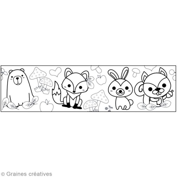 Masking Tape à colorier XL - Animaux de la forêt - 4,6 cm x 5 mètres - Photo n°2