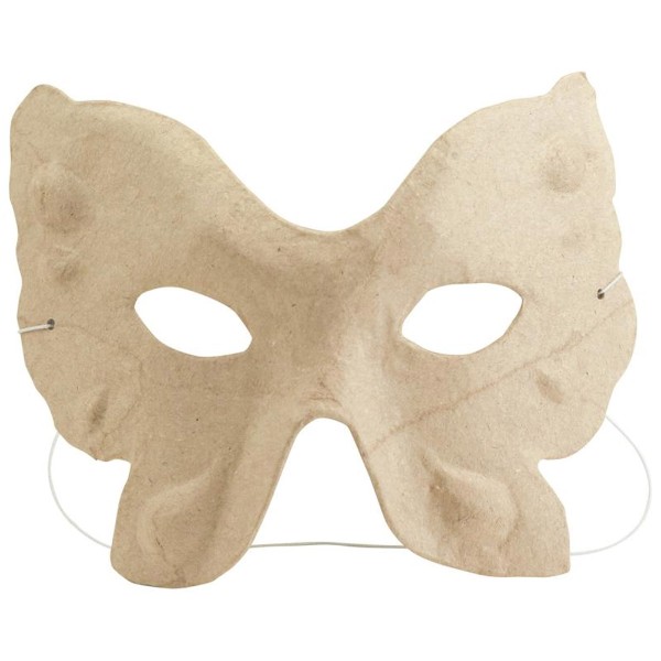 Masque Papillon en papier mâché - 15.5 x 11.5 cm - Photo n°1