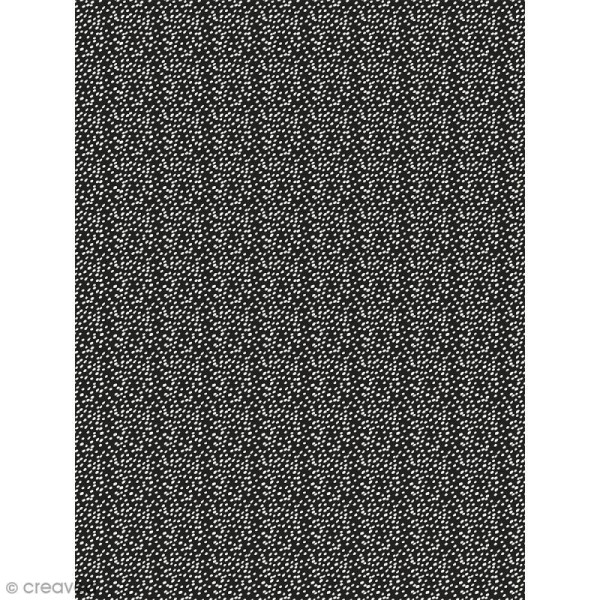 Décopatch N° 743 - Motif Points blancs sur fond noir - 1 feuille - Photo n°1