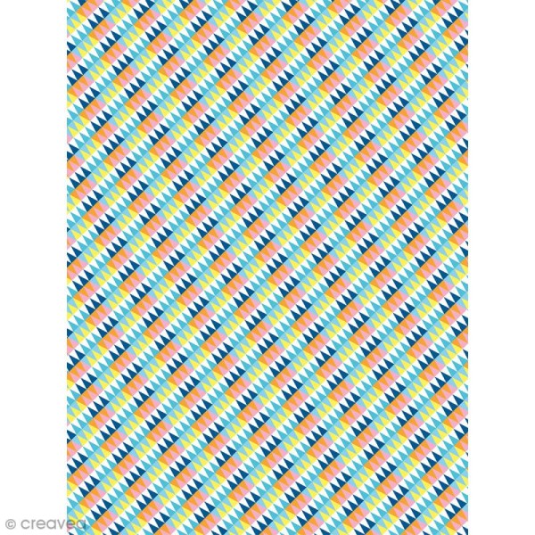 Décopatch N° 775 - Motif Triangles sur fond multicolore - 1 feuille - Photo n°1