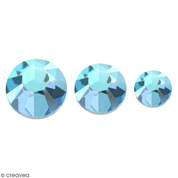 Strass pierres à coller - 3 tailles - Bleu Turquoise - 150 pcs environ - Photo n°1