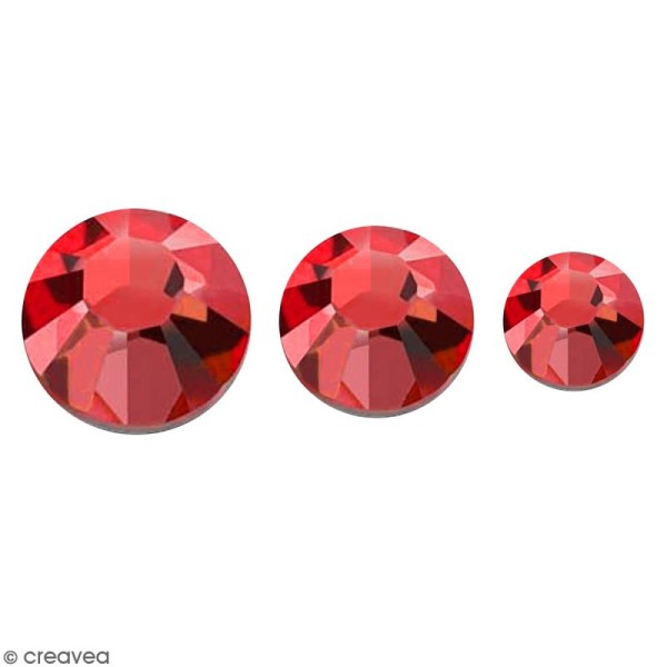 Strass pierres à coller - 3 tailles - Rouge - 150 pcs environ - Photo n°1
