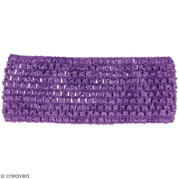 Ceinture crochetée - 7 x 21 cm - Violet - Photo n°1