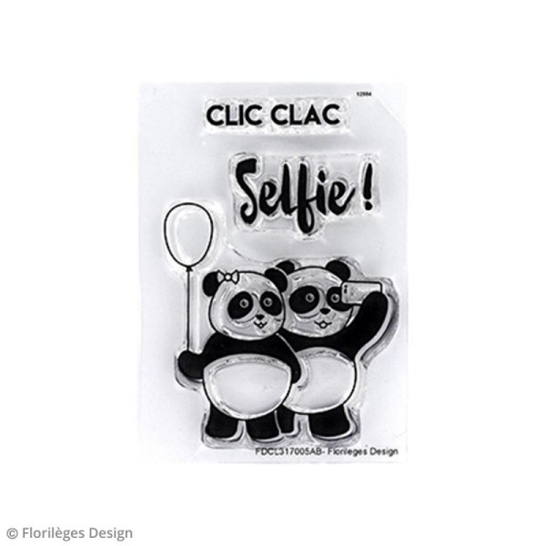 Tampons clear Florilèges Design - Selfie pandas - 3 tampons - Photo n°4