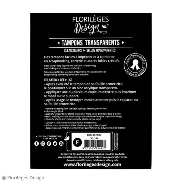 Tampons clear Florilèges Design - So cute - 11 tampons - Photo n°3