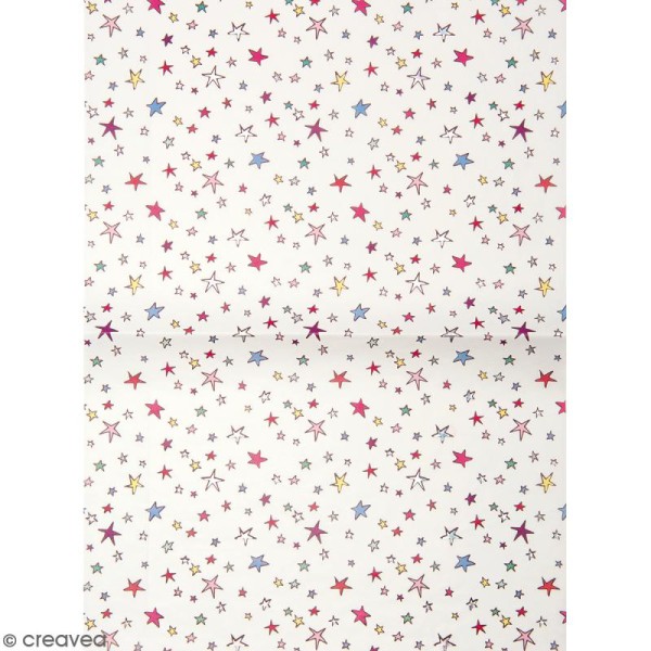 Papier décoratif à l'unité - Magical Summer - 30 x 42 cm - Étoiles multicolores - Photo n°1