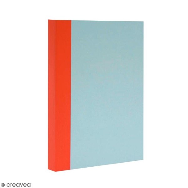 Bloc note Color - Bullet Journal - Bleu ciel et orange - A6 - Feuilles Lignées - Photo n°1