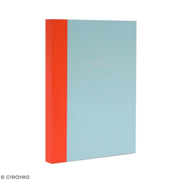 Bloc note Color - Bullet Journal - Bleu ciel et orange - A6 - Feuilles Quadrillées - Photo n°1