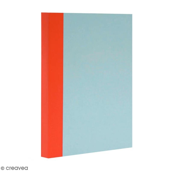 Bloc note Color - Bullet Journal - Bleu ciel et orange - A5 - Feuilles Blanches unies - Photo n°1