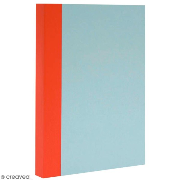 Bloc note Color - Bullet Journal - Bleu ciel et orange - XL - Feuilles Blanches unies - Photo n°1