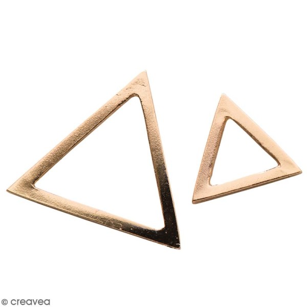 Lot de pendentifs breloques Triangles en métal - Doré - 2 pcs - Photo n°1