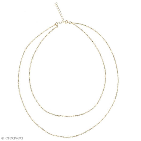 Double chaine collier à maillons - Doré - 60 cm - Photo n°1