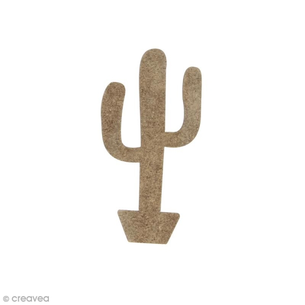Cactus en bois à décorer - 5,7 x 2,9 cm - Photo n°1