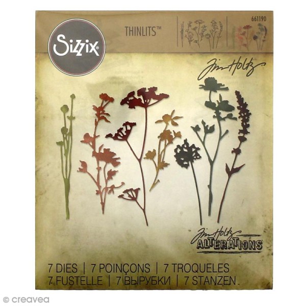 Matrice Sizzix Thinlits - Fleurs Sauvages - 7 pcs - Photo n°1