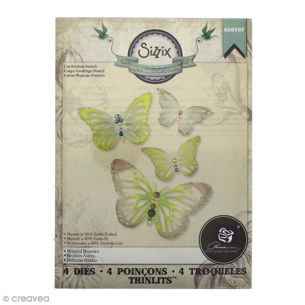 Matrice Sizzix Thinlits - Papillons - 4 pcs - Photo n°1