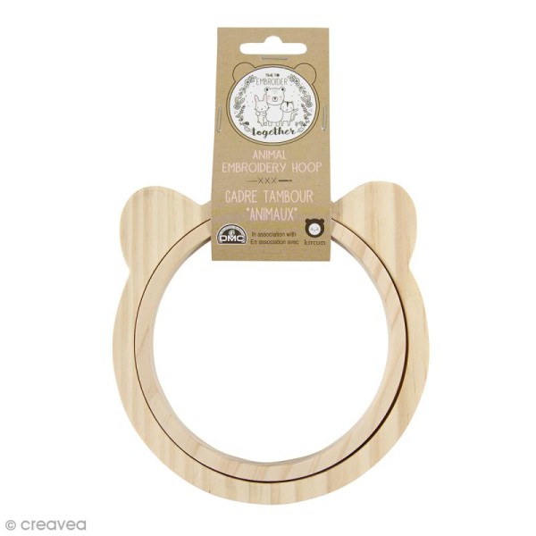 Cadre tambour broderie - Ours - 13,5 cm - Photo n°1
