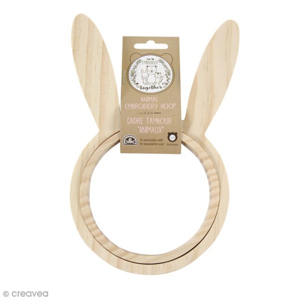 Cadre tambour broderie - Lapin - 13,5 cm - Photo n°1