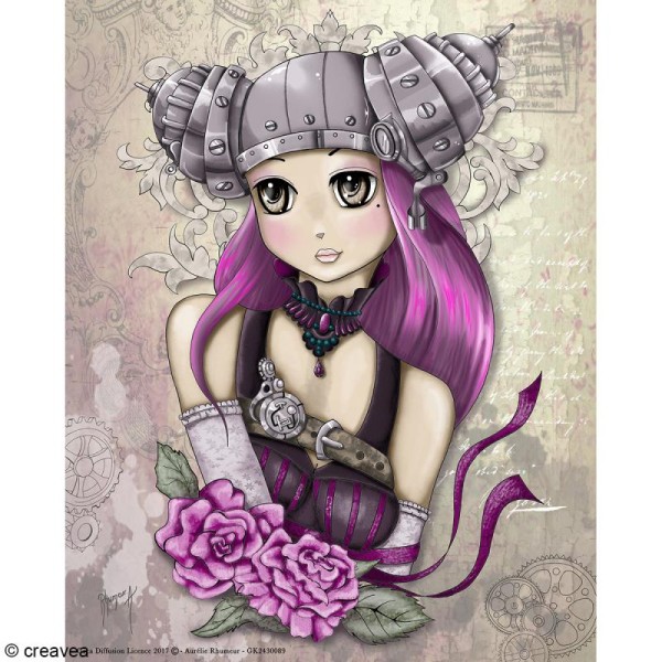 Image 3D Manga - Girly Steampunk - 24 x 30 cm - Photo n°1