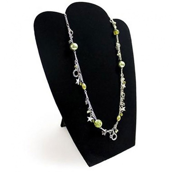 Porte bijoux buste plat pliant pour colliers ou chaînes 31 cm Noir - Photo n°1