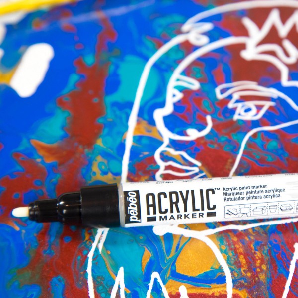 Marqueurs peinture acrylique Acrylic Marker - Pointe Fine 1,2 mm - Feutre  multisupports - Creavea