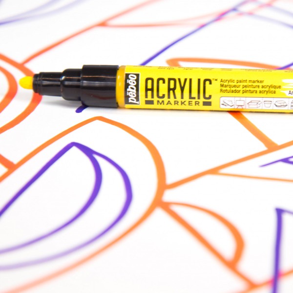 Marqueurs peinture acrylique Acrylic Marker - Pointe Medium 4 mm - Feutre  multisupports - Creavea