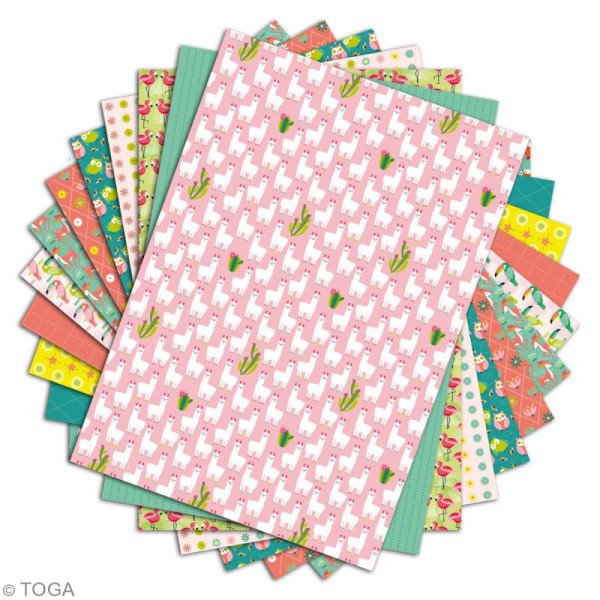 Papier scrapbooking Toga - Color Factory - Animaux - 48 feuilles en A4 - Photo n°2
