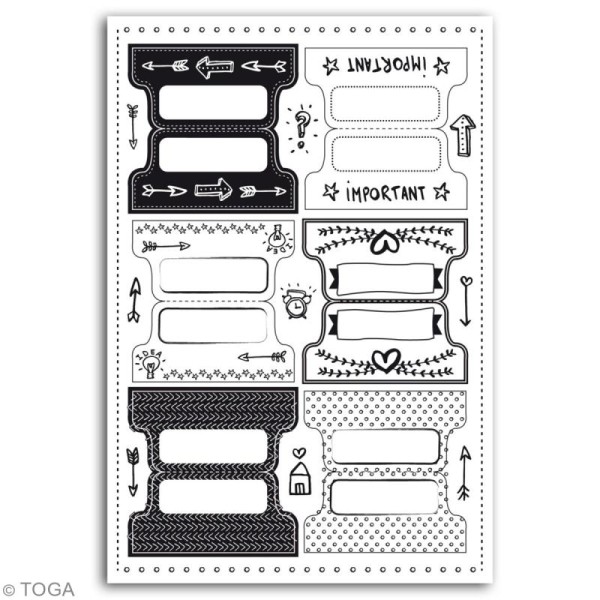Stickers Onglets - Bullet Journal - 24 pcs - Photo n°2