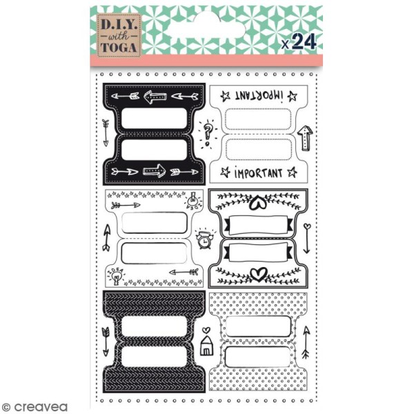 Stickers Onglets - Bullet Journal - 24 pcs - Photo n°1