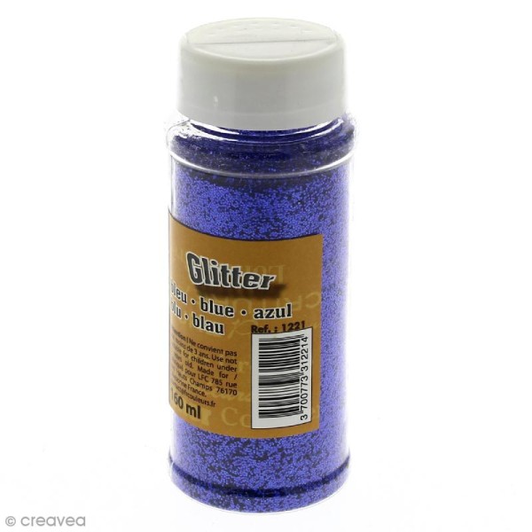 Paillettes Glitter Bleu - Salière de 160 ml - Photo n°1