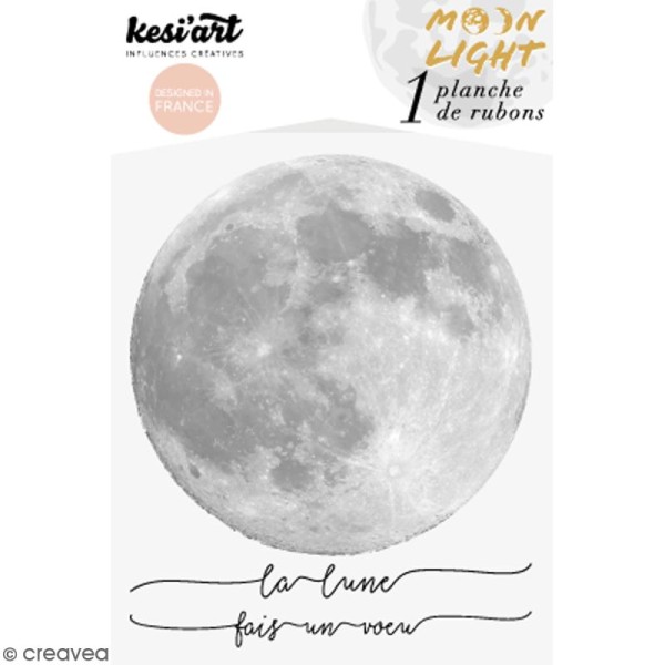Rub-ons Transferts La lune - 1 planche de décalcomanies 15 x 10 cm - Photo n°1