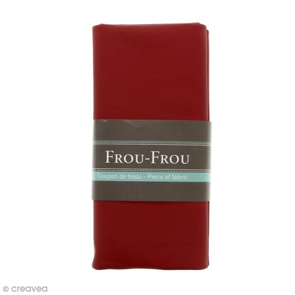 Coupon tissu Simili cuir - Rouge rubis éclatant (708) - 140 x 60 cm - Photo n°1
