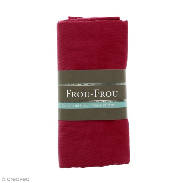 Coupon tissu Velours Millerais fin - Rouge rubis éclatant (708) - 140 x 80 cm - Photo n°1