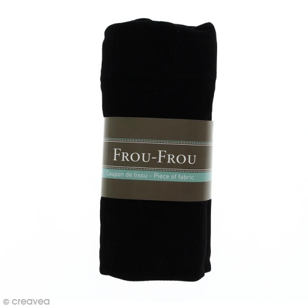 Coupon tissu Jersey Velours - Noir de Jais (700) - 150 x 60 cm - Photo n°1