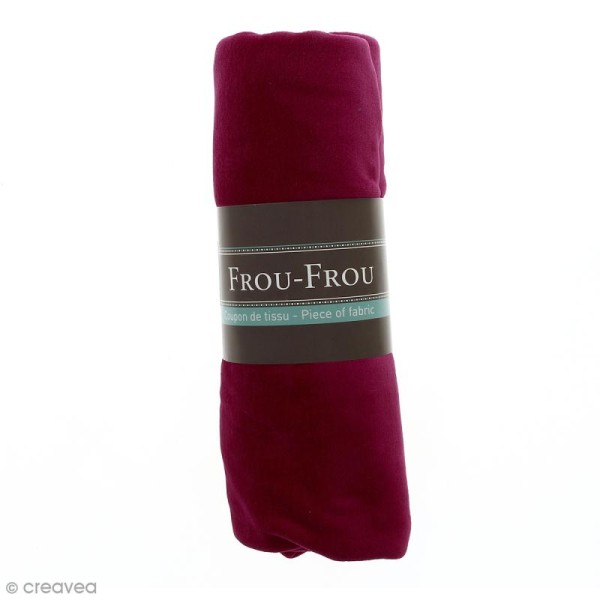 Coupon tissu Jersey Velours - Rouge Camélia (707) - 150 x 60 cm - Photo n°1