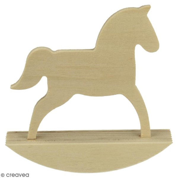 Petit cheval à bascule en bois à décorer - 10 cm - 2 pcs - Photo n°2