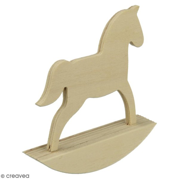Petit cheval à bascule en bois à décorer - 10 cm - 2 pcs - Photo n°3
