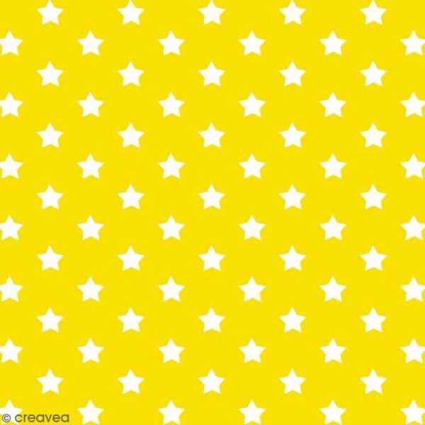Adhésif décoratif imprimé - Jaune à étoiles - 45 cm x 2 m - Photo n°1