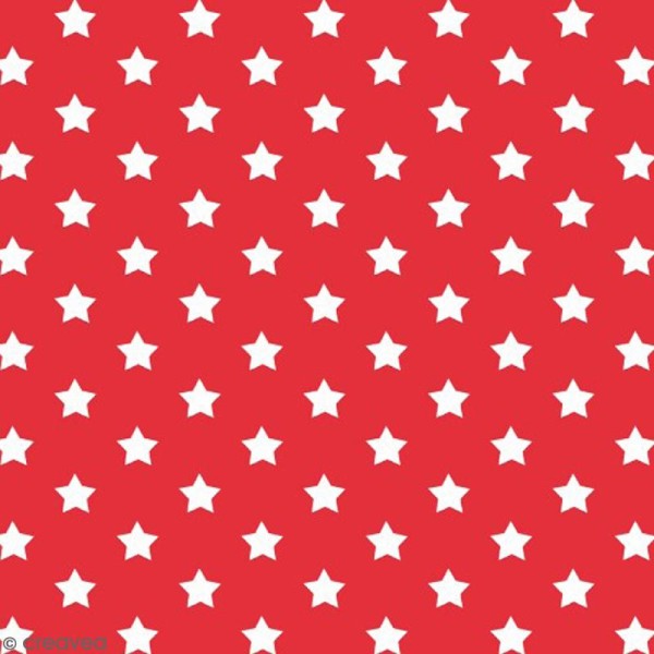Adhésif décoratif imprimé - Rouge à étoiles - 45 cm x 2 m - Photo n°1
