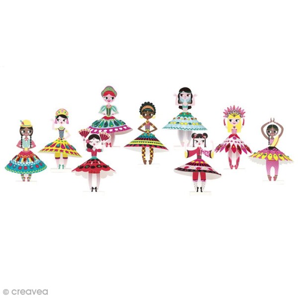 Coffret créatif Mandala - Princesses du monde - 9 poupées - Photo n°2