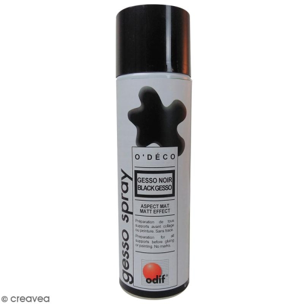 Gesso noir mat en spray - 500 ml - Photo n°1