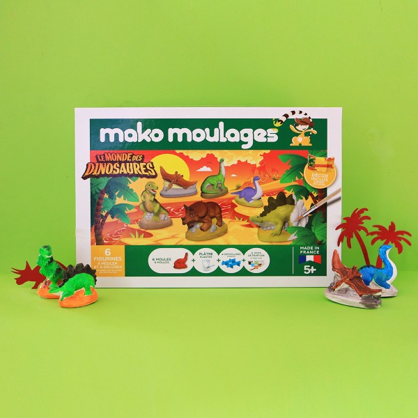 Coffret moulages en plâtre - Le monde des dinosaures - Mako moulages - 6 moules - Photo n°3
