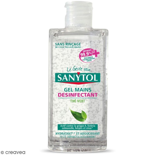 Gel mains désinfectant Sanytol - Thé Vert - 75 ml - Photo n°1