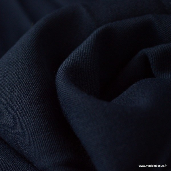 Tissu gabardine bi stretch - Bleu marine - Photo n°4