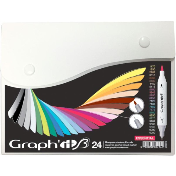 Graph'it Brush & Extra Fine - Essential - 24 marqueurs - Photo n°1