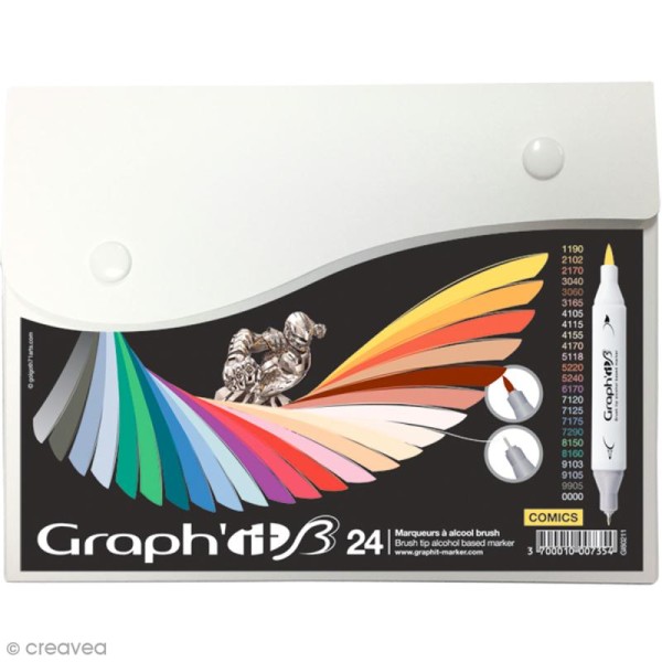 Graph'it Brush & Extra Fine - Comics - 24 marqueurs - Photo n°1