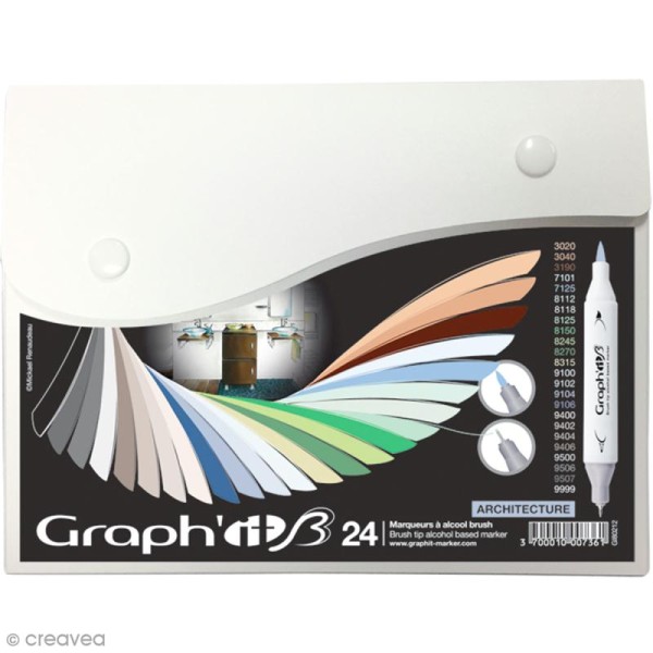 Graph'it Brush & Extra Fine - Architecture - 24 marqueurs - Photo n°1