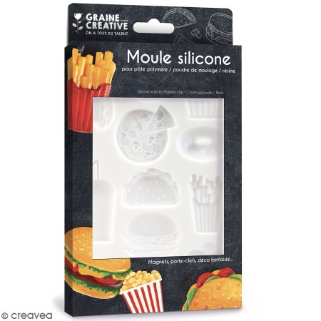Moule en silicone Junk Food - 20 x 13 cm - 12 formes
